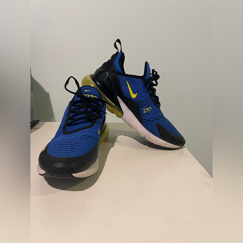 Nike Air Max 270 Blue and Yellow Shoes
